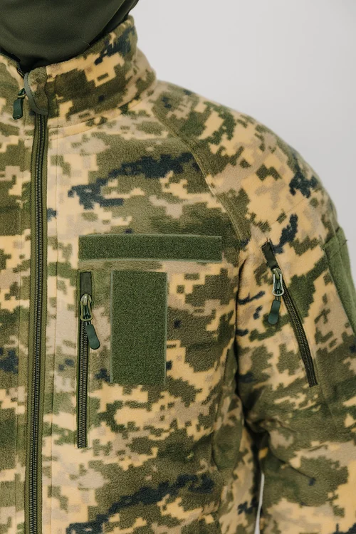FLEECE JACKET ARMY OLIVE-PIXEL - фото №1