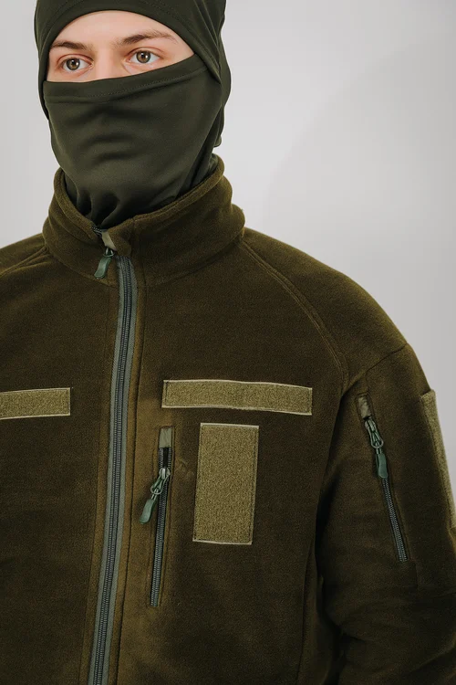 FLEECE JAKCET ARMY KHAKI - фото №3